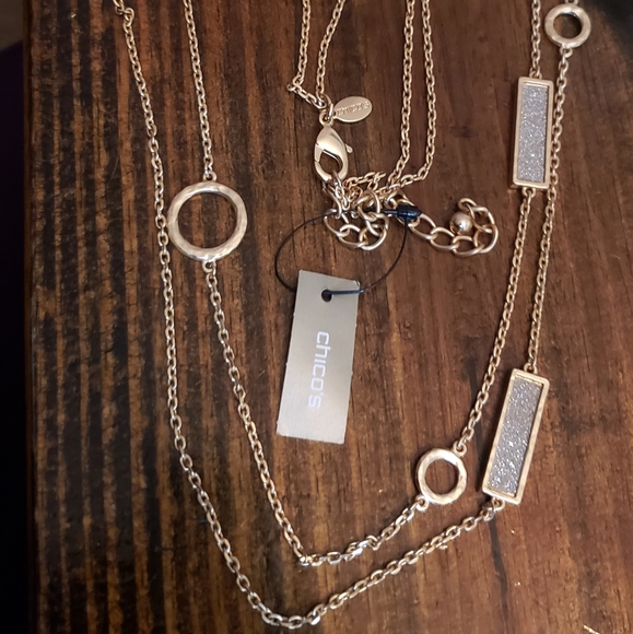 Chico's two strings gold tone necklace - Picture 2 of 4